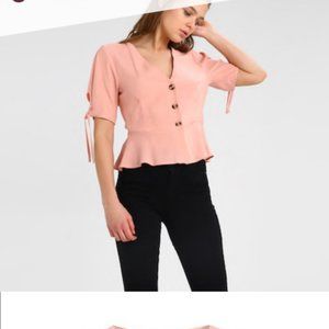Topshop Pink Button Down Blouse